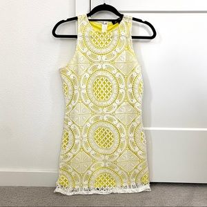 Missguided White and Yellow Lace Dress